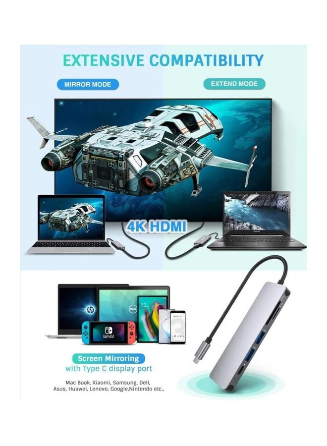 عربست - محول USB-C متعدد المنافذ 6 في 1 - Image 1