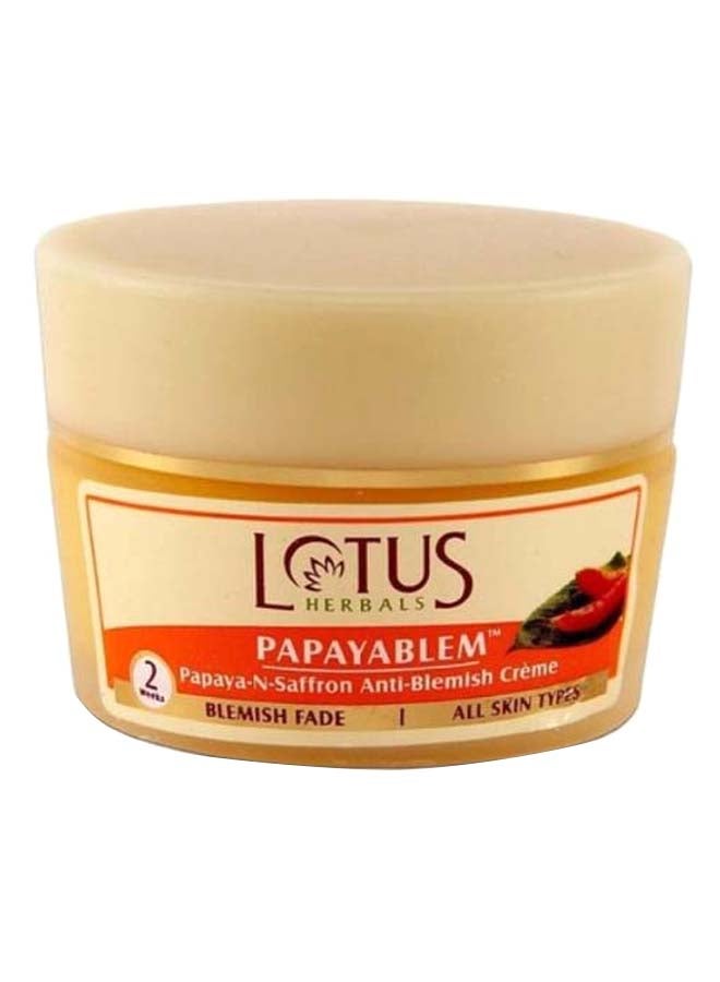 LOTUS HERBALS Papayablem Papaya-N-Saffron Anti-Blemish Creme 50grams  - Image 1
