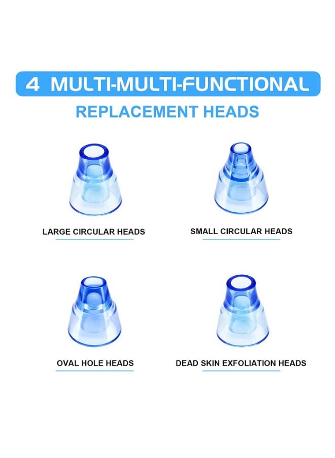 شاربدو جهاز كهربائي لإزالة وشفط حب الشباب والرؤوس السوداء أبيض/أزرق/فضي 10سم - Image 4