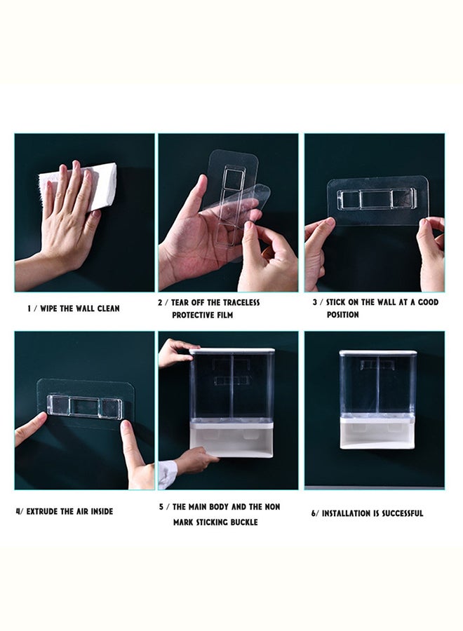 fashionhome Wall Mounted Plastic Storage Box Transparent 24.5x9.5x31cm - Image 5