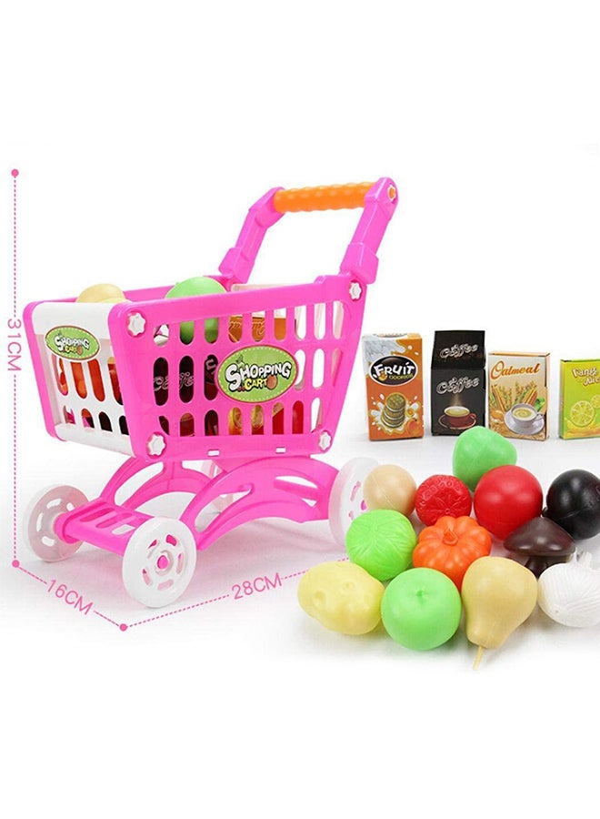 Mini Shopping Cart with Supermarket Accessories 16x33x33cm  - Image 5