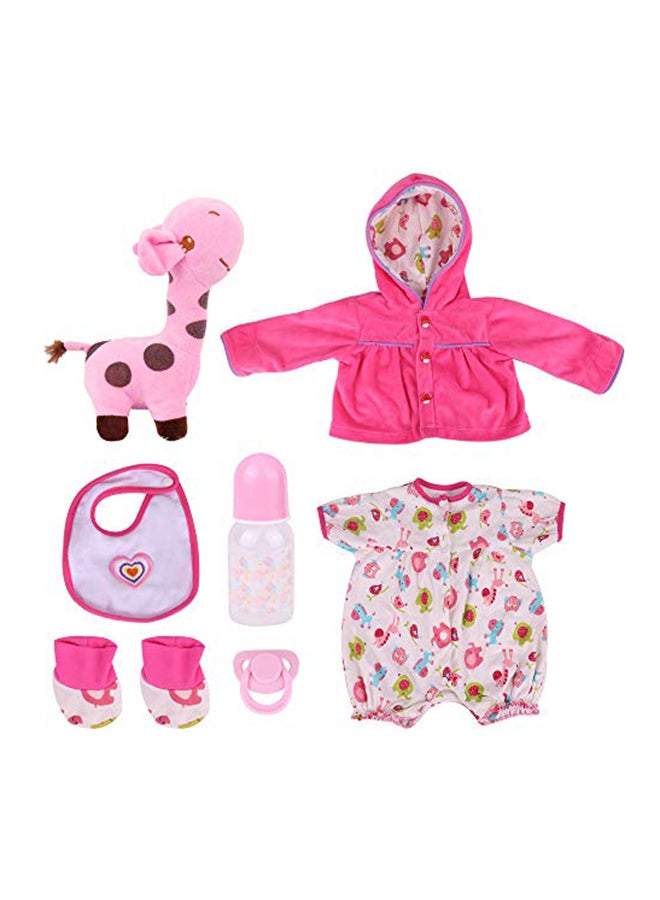 ametoys - Realistic Reborn Lifelike Toddler Baby With Cute Giraffe Plush Toy Set For Children 49x14x20cm - Image 1