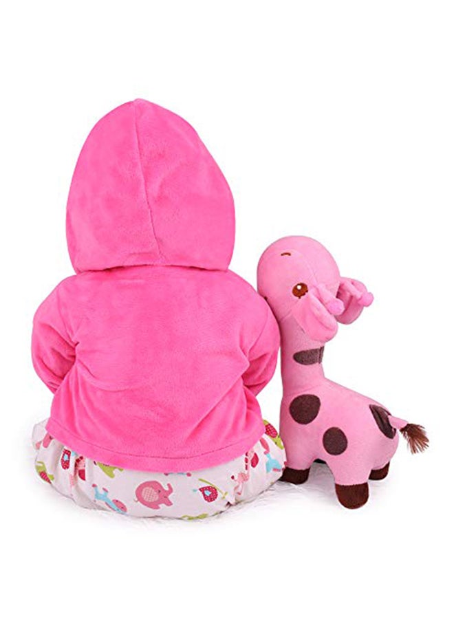 ametoys - Realistic Reborn Lifelike Toddler Baby With Cute Giraffe Plush Toy Set For Children 49x14x20cm - Image 1