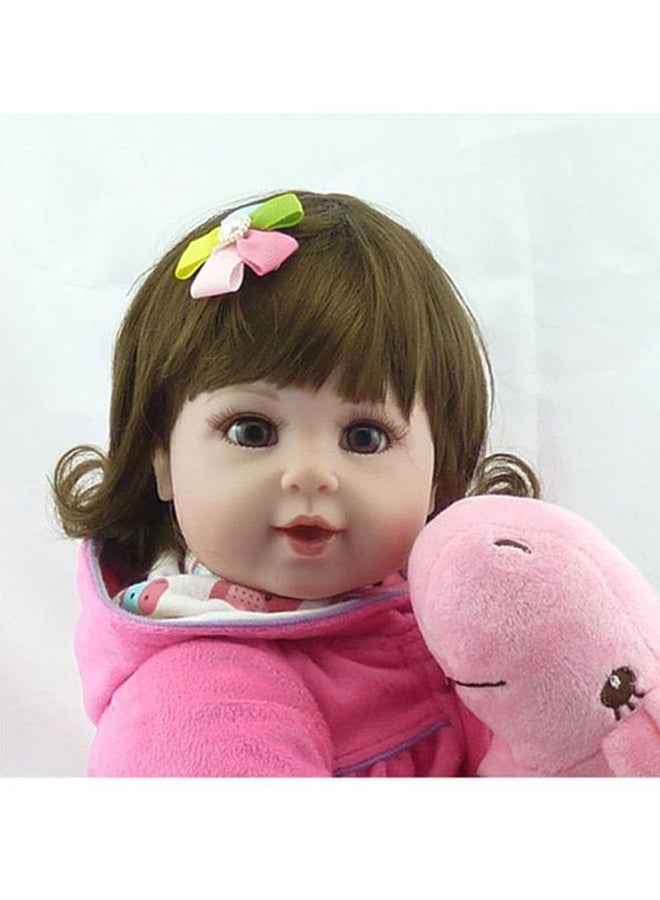 ametoys - Realistic Reborn Lifelike Toddler Baby With Cute Giraffe Plush Toy Set For Children 49x14x20cm - Image 1