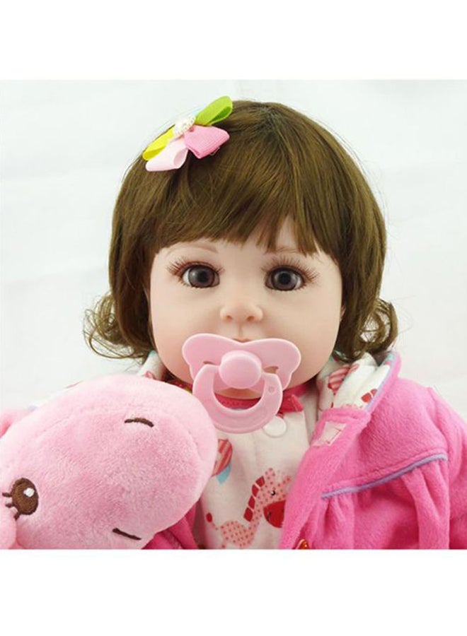 ametoys - Realistic Reborn Lifelike Toddler Baby With Cute Giraffe Plush Toy Set For Children 49x14x20cm - Image 1