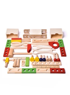 43-Piece Wooden Construction Educational Nontoxic Game Tool Toy Set For Kids - v1635256530/N22001533A_2