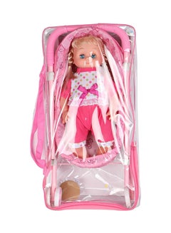 Generic Huge And Soft Plush Soft Stuffed Stylish Doll With Stroller Toy For Girls  - Image 1