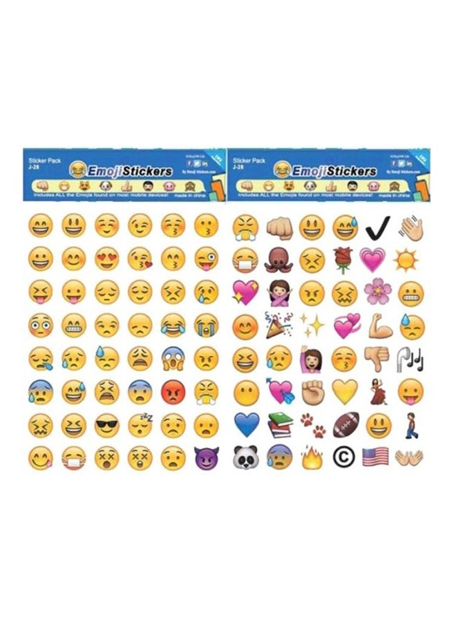 Cool Baby - Mini 4 Sheet 192 Emoji Smiley Face Whatsapp Scrapbooking Stationery Sticker Set 18x13.5cm - Image 1