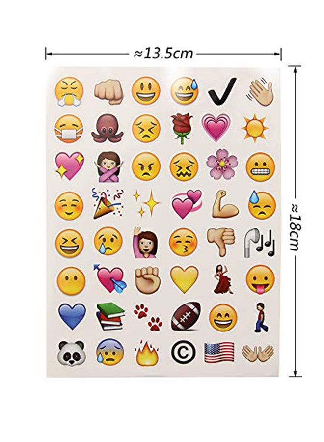 Cool Baby - Mini 4 Sheet 192 Emoji Smiley Face Whatsapp Scrapbooking Stationery Sticker Set 18x13.5cm - Image 1