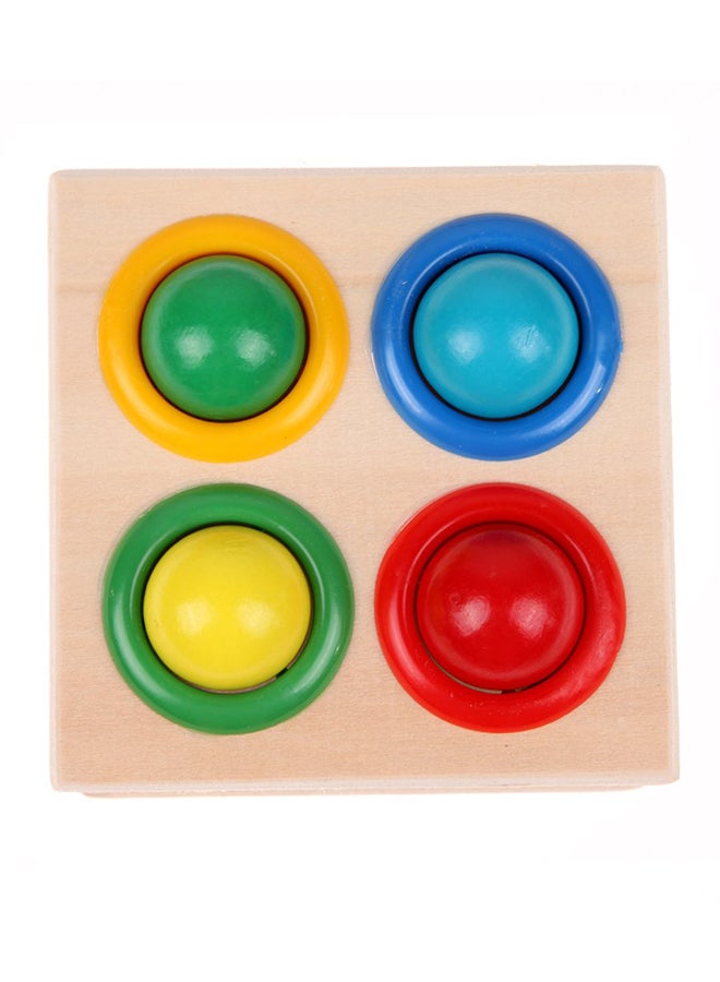 Wooden Hammering Game Box With Balls Sturdy, Durable Multicolored Toy For Kids