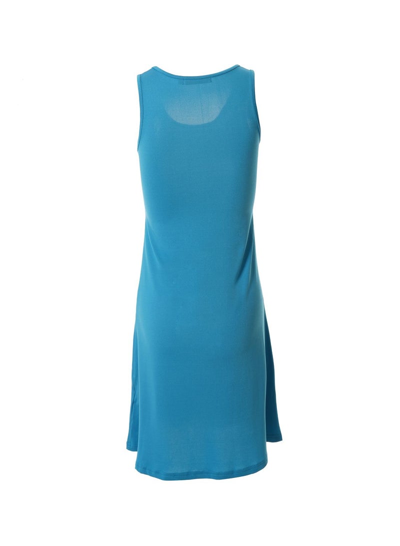 Aila Women's Casual Polyester Blend Sleeveless Mini Tank Knit Dress With Scoop Neck 31 Steel Blue  - Image 2