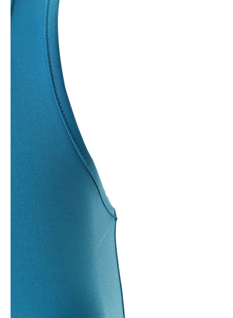 Aila Women's Casual Polyester Blend Sleeveless Mini Tank Knit Dress With Scoop Neck 31 Steel Blue  - Image 5