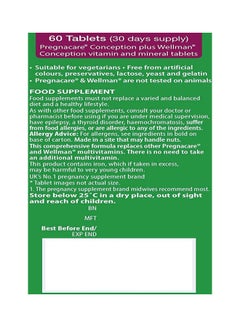 Vitabiotics Pregnacare Conception Him And Her - 60 Tablets  - Image 2