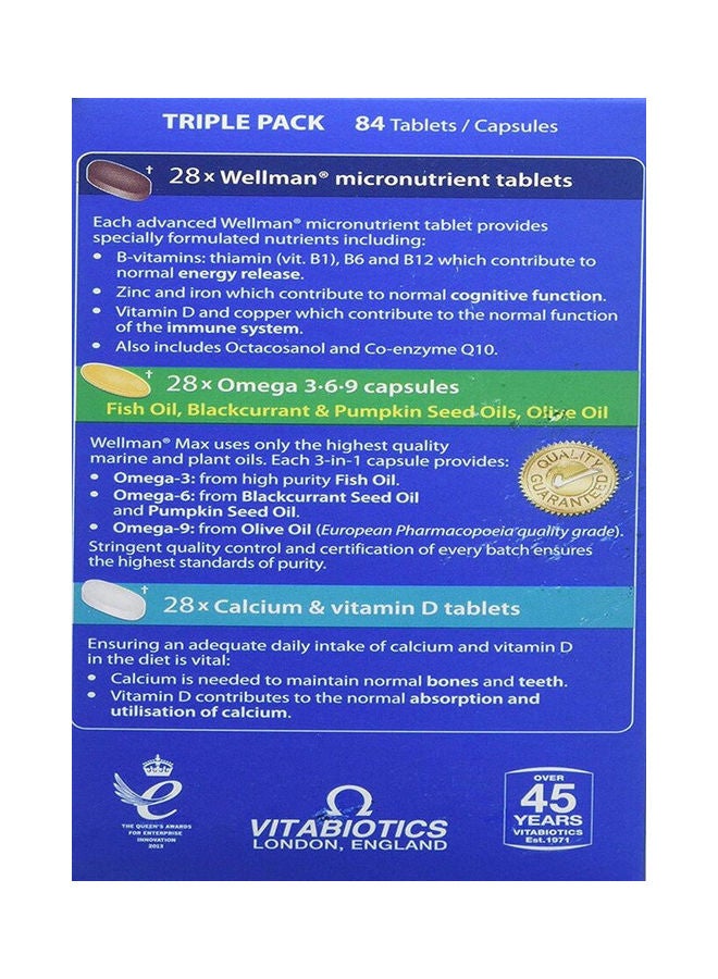 Vitabiotics - Wellman Max 84 Tablets Capsules - Image 1