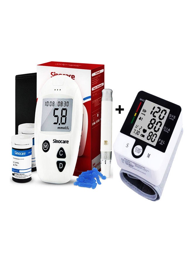 SINOCARE Blood Pressure Monitor With 50 Test Strips And Lancets - Image 1