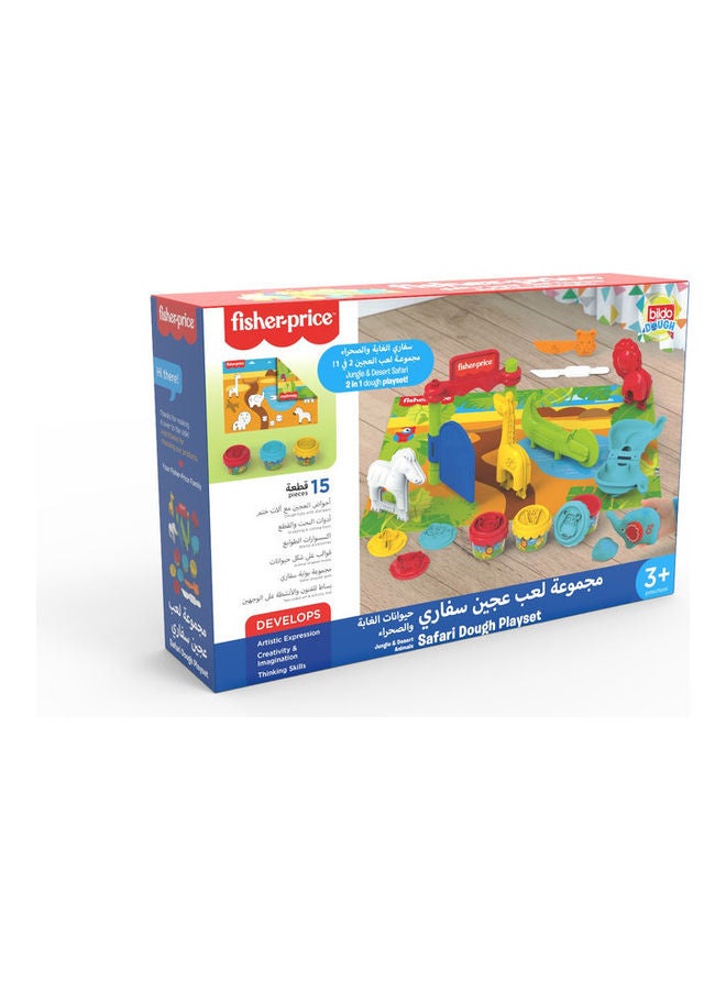 Fisher-Price - 15-Piece Safari Dough Playset 34 x 6.5 x 23.5cm - Image 1