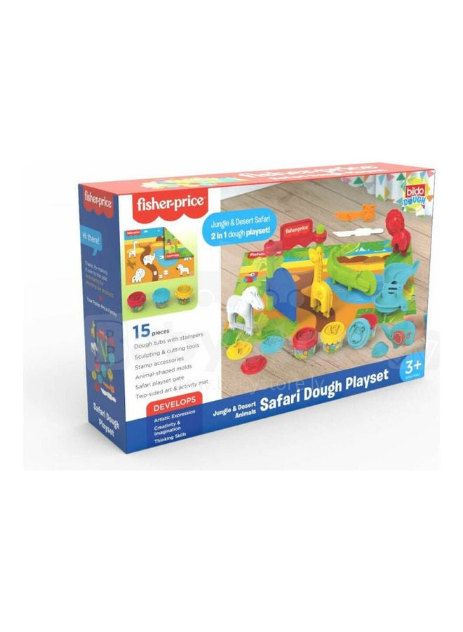 Fisher-Price - 15-Piece Safari Dough Playset 34 x 6.5 x 23.5cm - Image 1