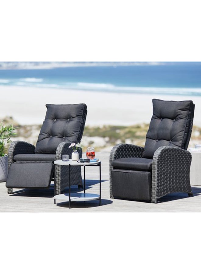 JYSK - Stord Patio Recliner Chair With Cushion Grey/Black - Image 1