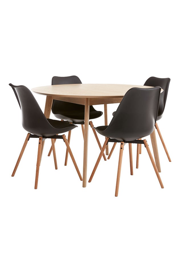 JYSK Dining Chair Black/Oak 49x84x55cm - Image 3