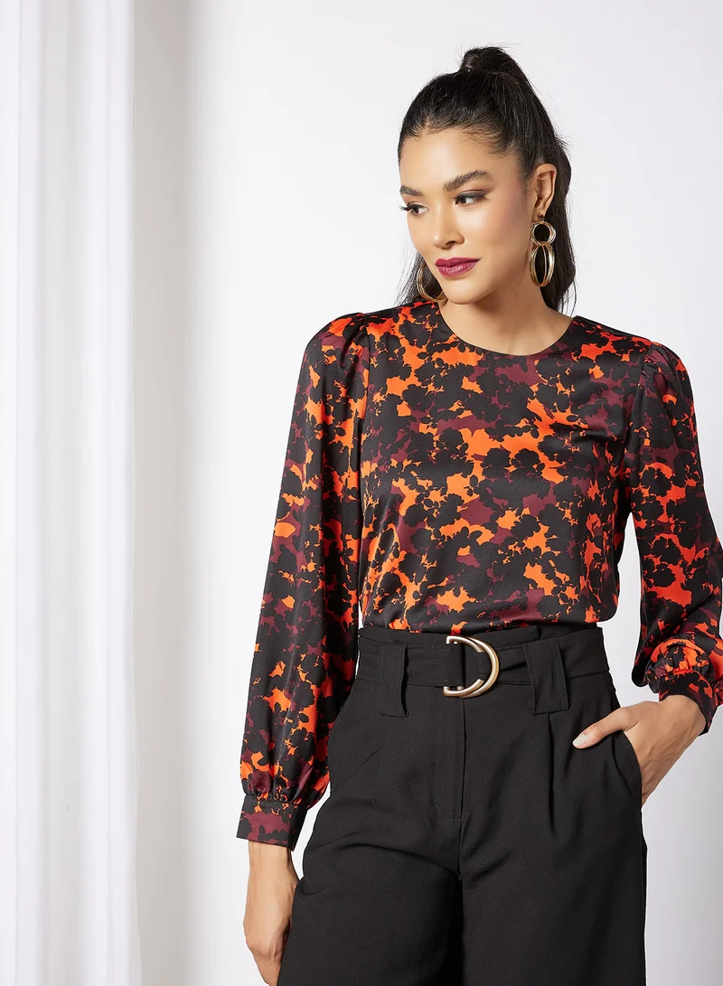 VERO MODA Printed Balloon Sleeve Blouse Multicolour