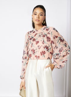 Floral Print Top Light Pink