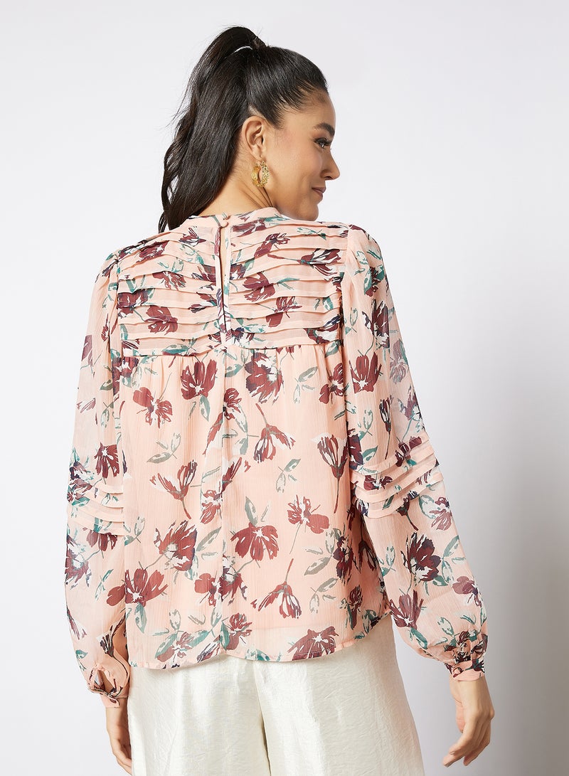 I.Scenery - Floral Print Top Light Pink - Image 1