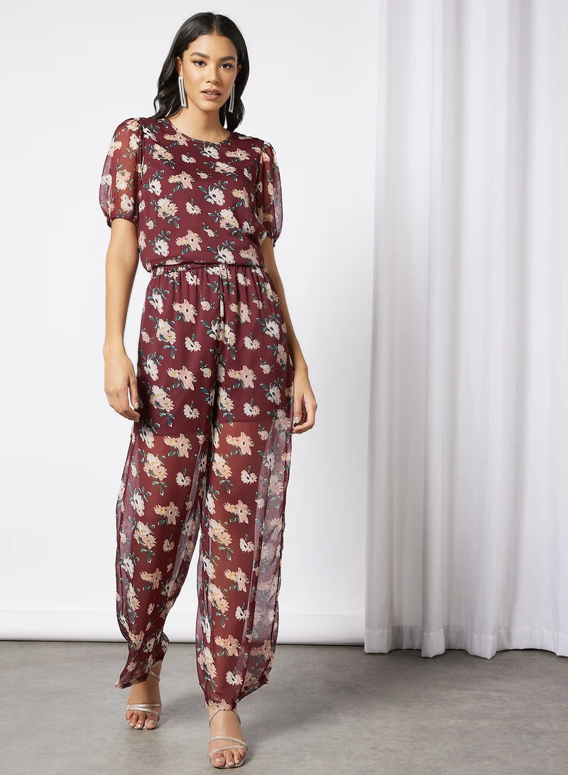 I.Scenery Floral Print Trousers