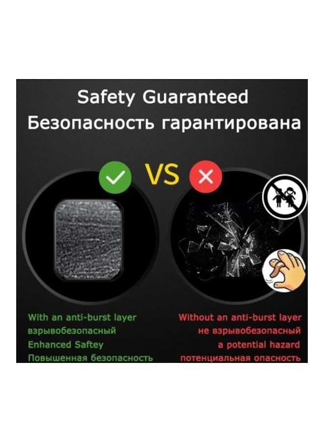 MOCOM 3D Curved Tempered Glass Screen Protector for Apple Watch Series 7 45mm 45mm Clear/Black - Image 2