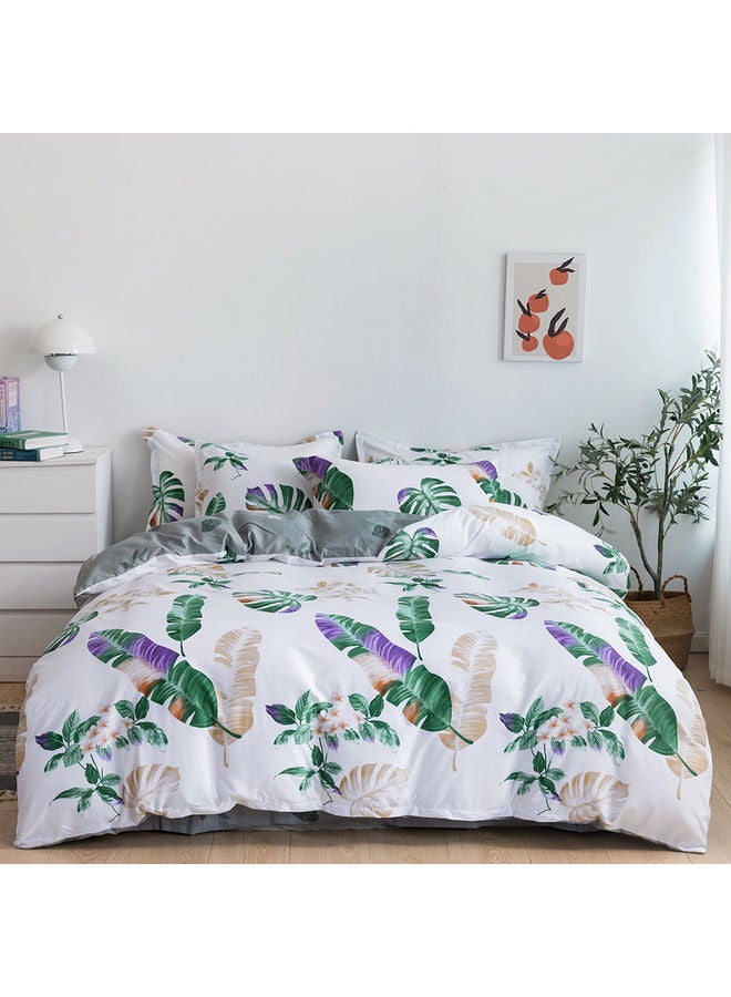 RISHAHOME 6-Piece Double Size Duvet Cover Set Microfiber Multicolour  - Image 1