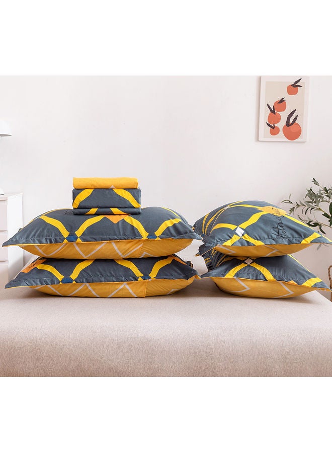 RISHAHOME 6-Piece Double Size Duvet Cover Set Microfiber Multicolour  - Image 3