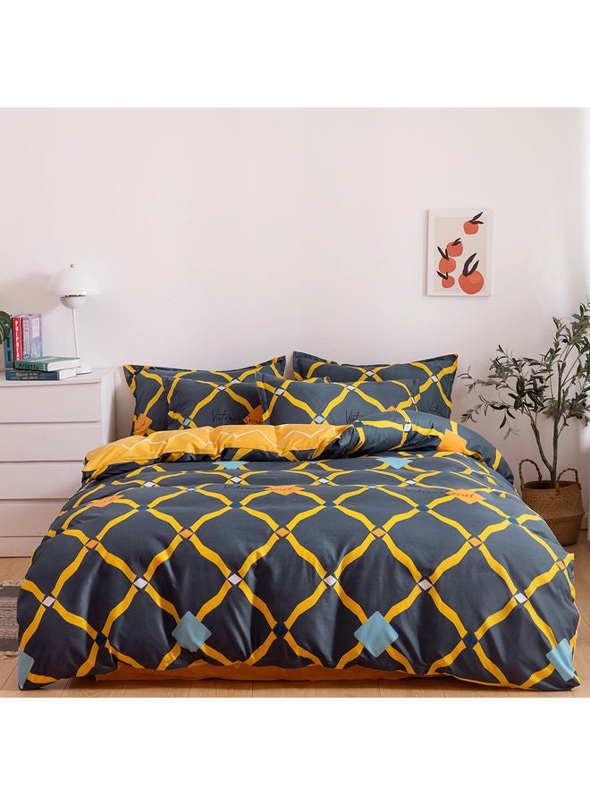 RISHAHOME 6-Piece Double Size Duvet Cover Set Microfiber Multicolour  - Image 1