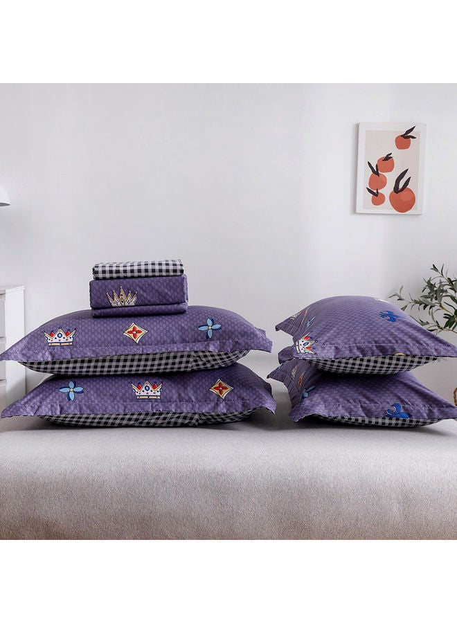 RISHAHOME 6-Piece Double Size Duvet Cover Set Microfiber Multicolour  - Image 3