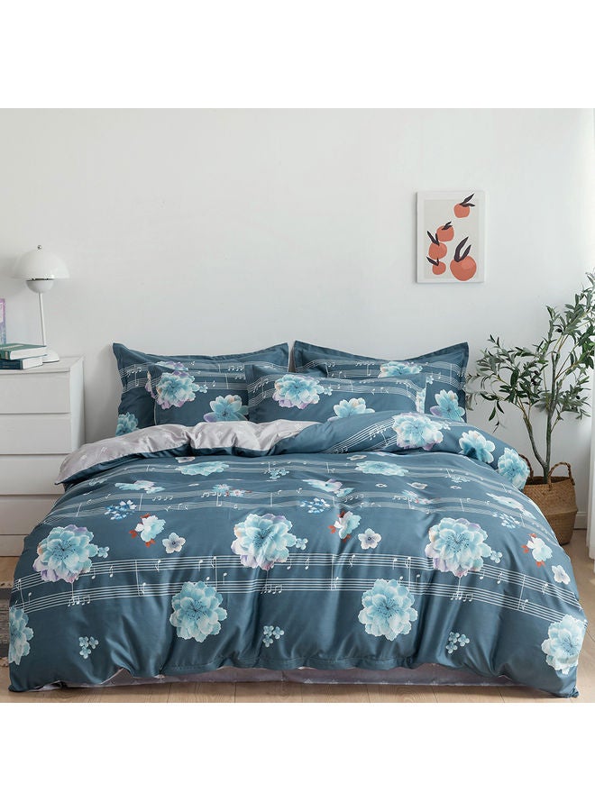 RISHAHOME 6-Piece Double Size Duvet Cover Set Microfiber Multicolour  - Image 1