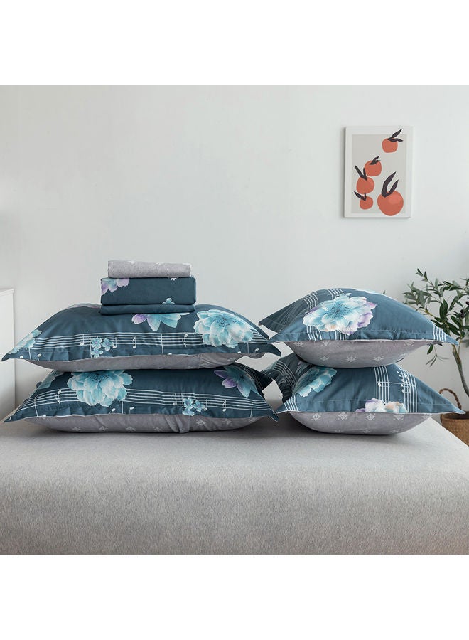 RISHAHOME 6-Piece Double Size Duvet Cover Set Microfiber Multicolour  - Image 3