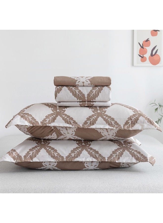 RISHAHOME 4-Piece Single Size Duvet Cover Set Microfiber Multicolour  - Image 3