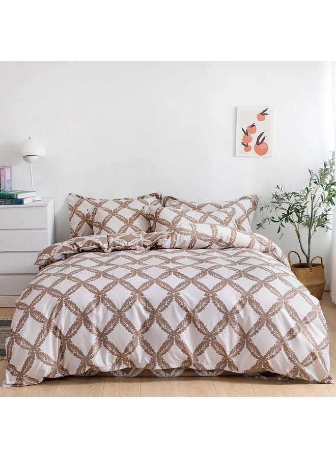 RISHAHOME 6-Piece Double Size Duvet Cover Set Microfiber Multicolour  - Image 1