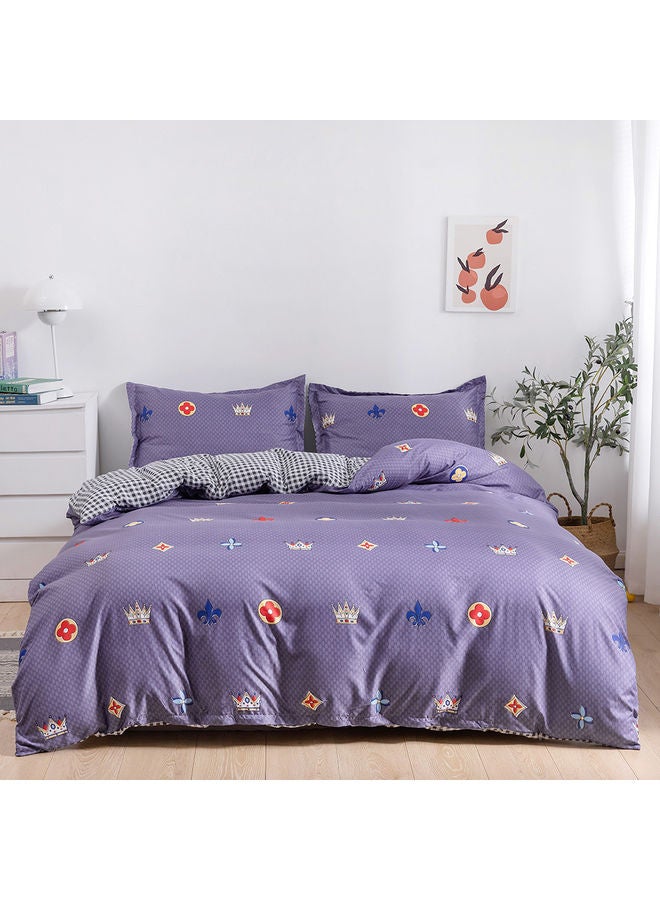 RISHAHOME 4-Piece Single Size Duvet Cover Set Microfiber Multicolour  - Image 1