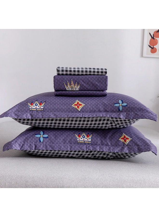 RISHAHOME 4-Piece Single Size Duvet Cover Set Microfiber Multicolour  - Image 3
