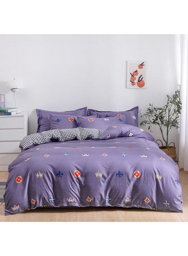 RISHAHOME 6-Piece Double Size Duvet Cover Set Microfiber Multicolour  - Image 1
