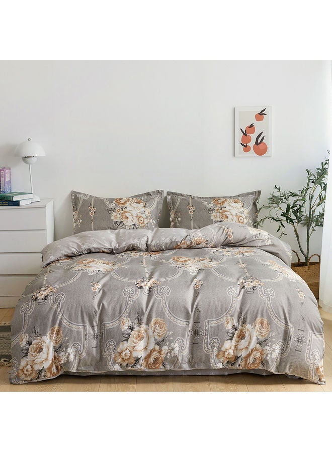 RISHAHOME 4-Piece Single Size Duvet Cover Set Microfiber Multicolour  - Image 1