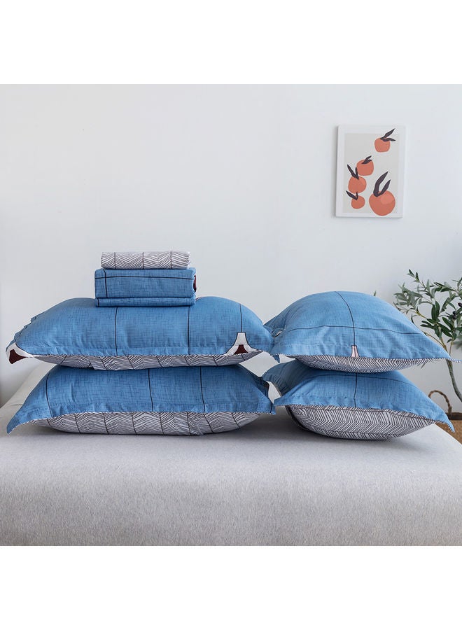 RISHAHOME 6-Piece Double Size Duvet Cover Set Microfiber Multicolour  - Image 3