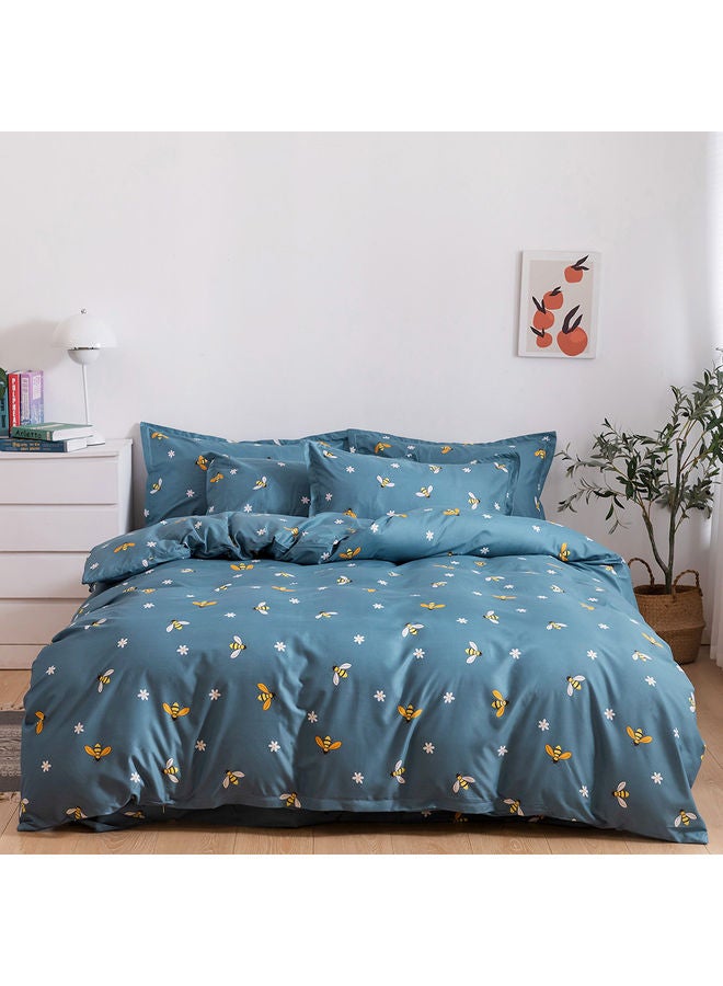 RISHAHOME 6-Piece Double Size Duvet Cover Set Microfiber Multicolour  - Image 1