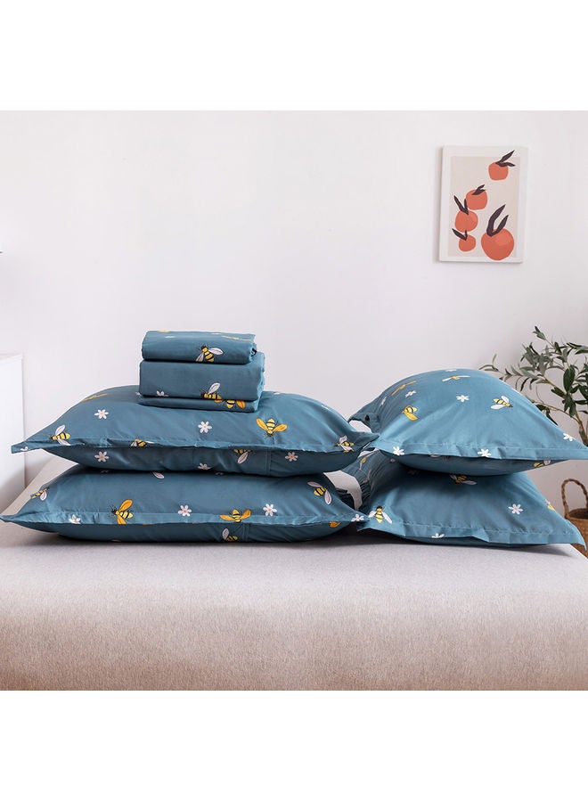 RISHAHOME 6-Piece Double Size Duvet Cover Set Microfiber Multicolour  - Image 3