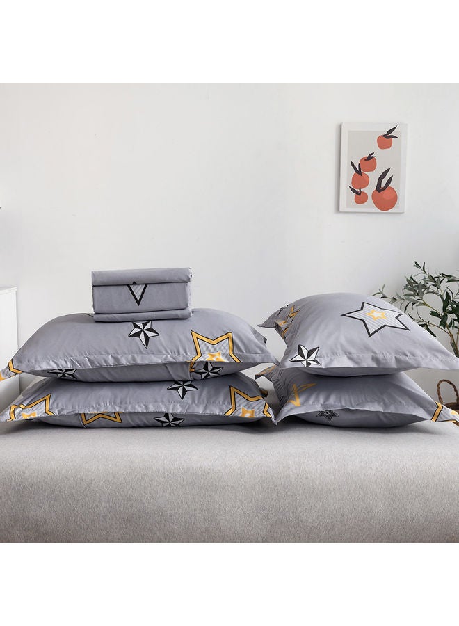 RISHAHOME 6-Piece Double Size Duvet Cover Set Microfiber Multicolour  - Image 3
