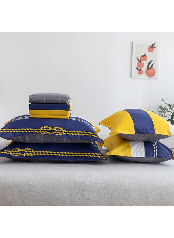 RISHAHOME 6-Piece Double Size Duvet Cover Set Microfiber Multicolour  - Image 3