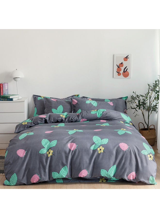 RISHAHOME 6-Piece Double Size Duvet Cover Set Microfiber Multicolour  - Image 1