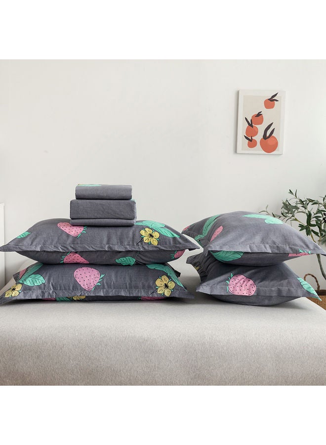 RISHAHOME 6-Piece Double Size Duvet Cover Set Microfiber Multicolour  - Image 3
