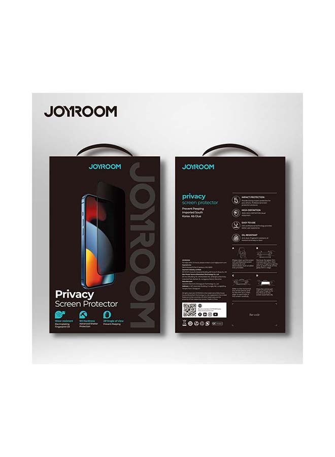 JOYROOM - Tempered Glass Screen Protector For iPhone 13 Pro Max 6.7 inch Black - Image 1