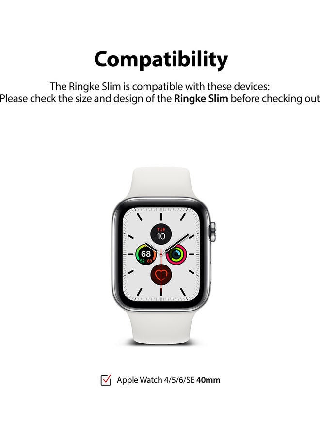 Ringke Pack Of 2 Full Coverage Slim Case for Apple Watch 40mm Series 6 Series 5  4 / SE 40mm Clear/Purple - Image 2