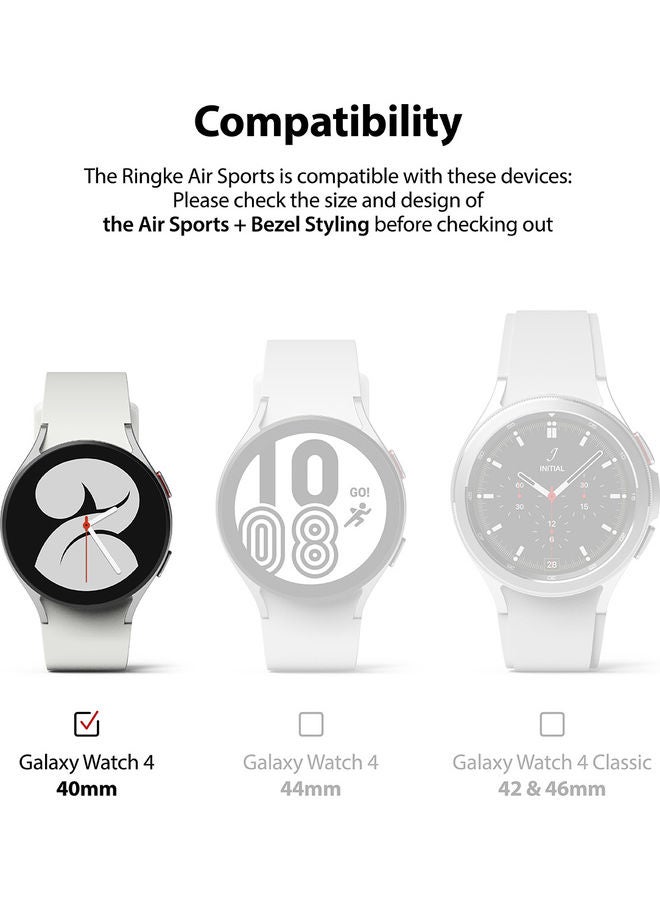 Ringke Air Sports Case and Bezel Ring With Adhesive for Galaxy Watch 4 40mm Black/Blue - Image 3